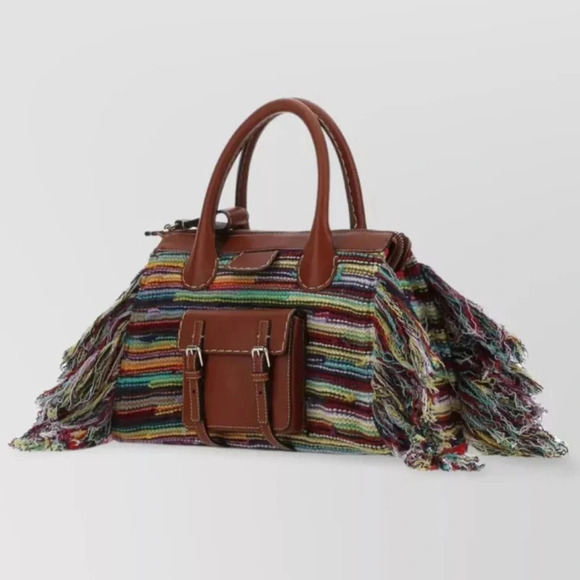 Chloe Handbags - Chloé Edith Medium Cashmere Fringe Tote Bag